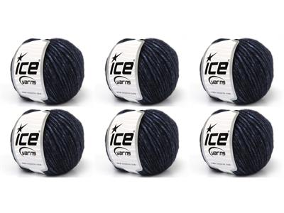 6x50gr. DISCO Viskon, Merino Yün lacivert Lüks, Merinos, Kışlık, Yün, Viskon, Worsted