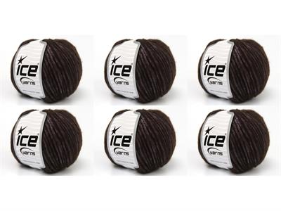 6x50gr. DISCO Viskon, Merino Yün Koyu Kahverengi Lüks, Merinos, Kışlık, Yün, Viskon, Worsted