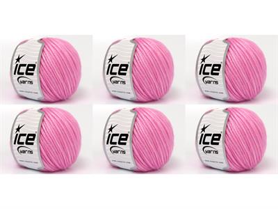 6x50gr. DISCO Viskon, Merino Yün Bebe Pembesi Lüks, Merinos, Kışlık, Yün, Viskon, Worsted