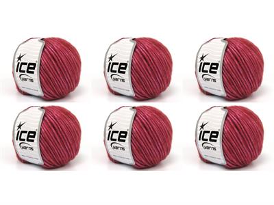 6x50gr. DISCO Viskon, Merino Yün Koyu pembe Lüks, Merinos, Kışlık, Yün, Viskon, Worsted