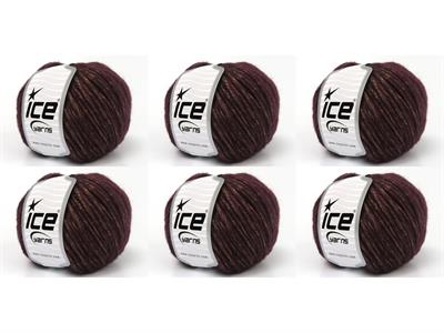 6x50gr. DISCO Viskon, Merino Yün Koyu Bordo Lüks, Merinos, Kışlık, Yün, Viskon, Worsted