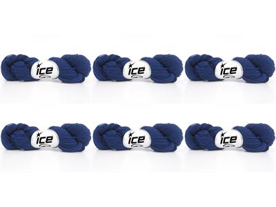 6x50gr. MERINO COTTON Koyu Mavi Organik Pamuk, Merino Yün Lüks, Kışlık, Yün, Organik Pamuk, Pamuk, Merino Yün