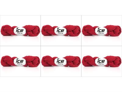 6x50gr. MERINO COTTON Koyu kırmızı Organik Pamuk, Merino Yün Lüks, Kışlık, Yün, Organik Pamuk, Pamuk, Merino Yün