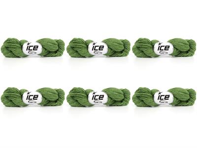 6x50gr. MERINO COTTON Yeşil Organik Pamuk, Merino Yün Lüks, Kışlık, Yün, Organik Pamuk, Pamuk, Merino Yün