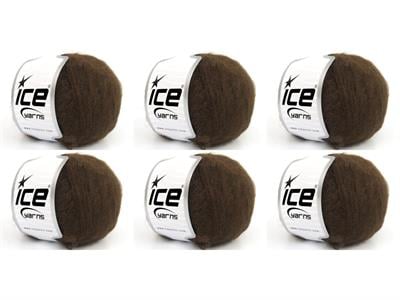 6x50gr. WINSOME MOHAIR Kahverengi Akrilik, SuperKid Tiftik Lüks, Kışlık, Çok İnce, Yün, Kid Mohair