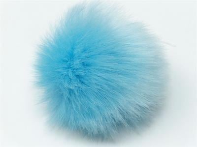 8 Faux Fur PomPoms Baby Blue