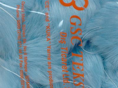 8 Faux Fur PomPoms Baby Blue