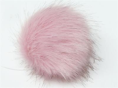 8 Faux Fur PomPoms Baby Pink, Brown