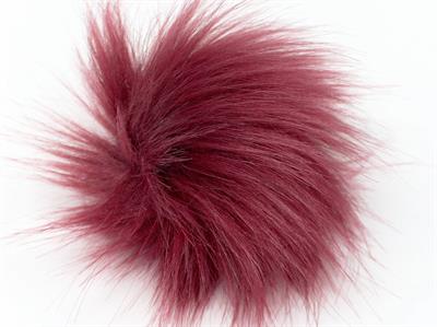 8 Faux Fur PomPoms Dark Burgundy
