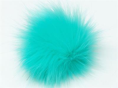 8 Faux Fur PomPoms Mint Green