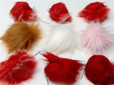 8 Faux Fur PomPoms Mixed Lot