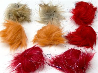 8 Faux Fur PomPoms Mixed Lot