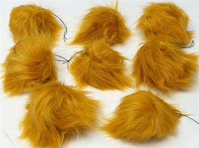 8 Faux Fur PomPoms Olive Green