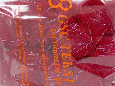 8 Faux Fur PomPoms Red