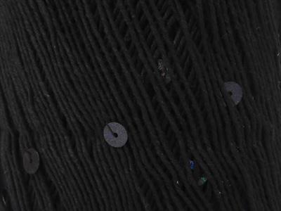 4x50gr. COTTON PAILLETTE FINE Pamuk Siyah Metalik Simli, Yazlık İplikler, Pamuk, Boncuklu Pullu