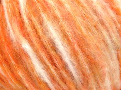 8x50gr. AIR WOOL SPOTS Yün, Akrilik Beyaz, Turuncu Tonları Kışlık, Yün, Batik Desenli, Worsted, Akrilik