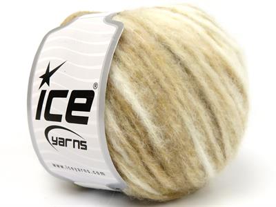 8x50gr. AIR WOOL SPOTS Yün, Akrilik Beyaz, Açık Kahve Kışlık, Yün, Batik Desenli, Worsted, Akrilik