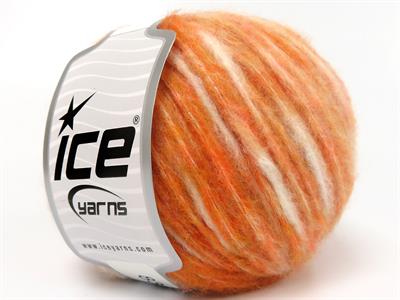 8x50gr. AIR WOOL SPOTS Yün, Akrilik Beyaz, Turuncu Tonları Kışlık, Yün, Batik Desenli, Worsted, Akrilik