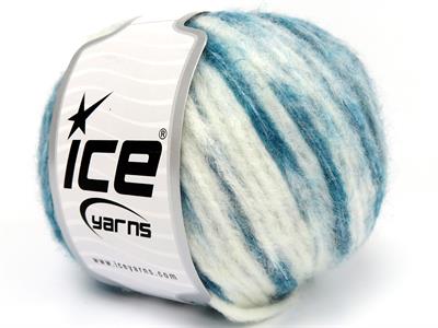 8x50gr. AIR WOOL SPOTS Yün, Akrilik Beyaz, Çamurcun Kışlık, Yün, Batik Desenli, Worsted, Akrilik