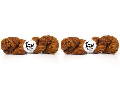 2x100gr. HAND DYED SUPERWASH MERINO Kahverengi Melanj  Lüks, Merinos, Kışlık, Yün, Batik Desenli, Worsted, El Boyama, Makina Yıkama