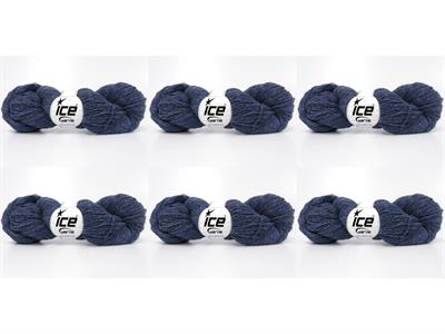 6x50gr. SHETLAND WOOL Yün Kot Mavisi Lüks, Kışlık, Çok İnce, Yün, 100% Yün