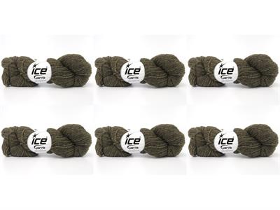 6x50gr. SHETLAND WOOL Yün Kahverengi, Haki Tonları Lüks, Kışlık, Çok İnce, Yün, 100% Yün