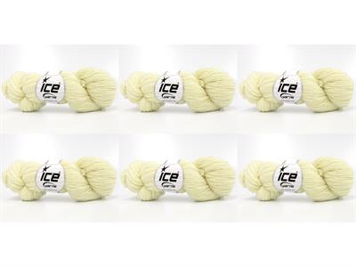 6x50gr. SHETLAND WOOL Yün Açık Krem Lüks, Kışlık, Çok İnce, Yün, 100% Yün