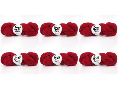 6x50gr. SHETLAND WOOL Yün Koyu kırmızı Lüks, Kışlık, Çok İnce, Yün, 100% Yün