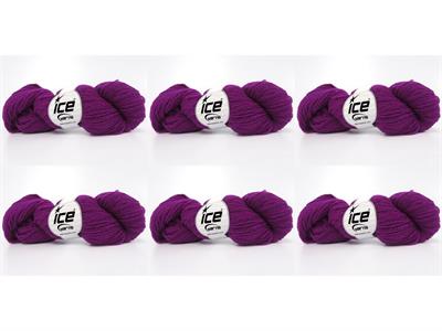 6x50gr. SHETLAND WOOL Yün Mor Lüks, Kışlık, Çok İnce, Yün, 100% Yün