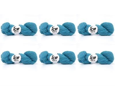 6x50gr. SHETLAND WOOL Yün Turkuaz Lüks, Kışlık, Çok İnce, Yün, 100% Yün