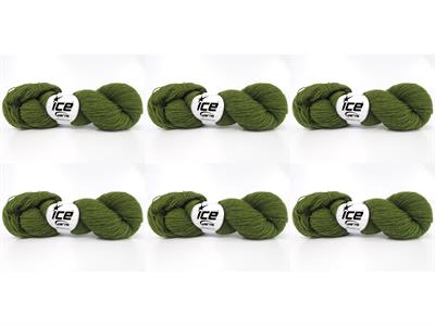 6x50gr. SHETLAND WOOL Yün Çim Yeşili Lüks, Kışlık, Çok İnce, Yün, 100% Yün