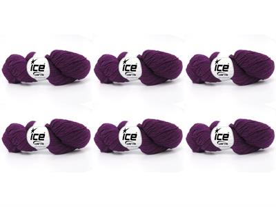 6x50gr. SHETLAND WOOL Yün Koyu mor Lüks, Kışlık, Çok İnce, Yün, 100% Yün
