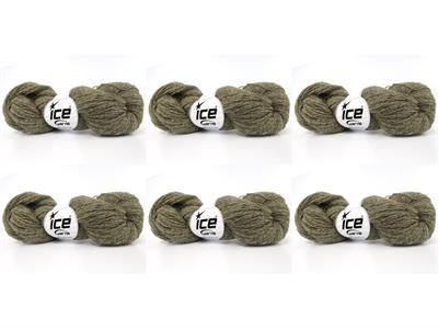 6x50gr. SHETLAND WOOL Yün Deve Tüyü, Haki Lüks, Kışlık, Çok İnce, Yün, 100% Yün