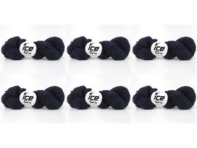 6x50gr. SHETLAND WOOL Yün Siyah, Koyu Mavi Lüks, Kışlık, Çok İnce, Yün, 100% Yün