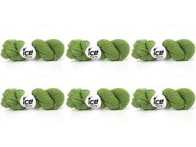 6x50gr. SHETLAND WOOL Yün Nane Yeşil, Koyu Nane Yeşili Lüks, Kışlık, Çok İnce, Yün, 100% Yün