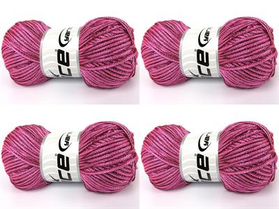 4x100gr. STARRY NIGHT Akrilik Pembe Yazlık İplikler, Tığ İşi, Zincir, Akrilik