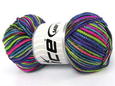 4x100gr. STARRY NIGHT Akrilik Yeşil, Pembe, Mavi, Mor, Turkuaz Yazlık İplikler, Tığ İşi, Zincir, Akrilik