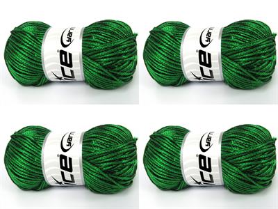 4x100gr. STARRY NIGHT Akrilik Yeşil Yazlık İplikler, Tığ İşi, Zincir, Akrilik