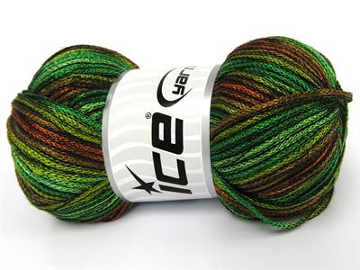 4x100gr. STARRY NIGHT Akrilik Yeşil Tonları Yazlık İplikler, Tığ İşi, Zincir, Akrilik