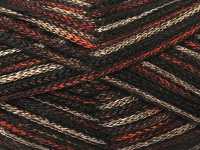 4x100gr. STARRY NIGHT Akrilik Kahverengi Tonları, Bakır Yazlık İplikler, Tığ İşi, Zincir, Akrilik