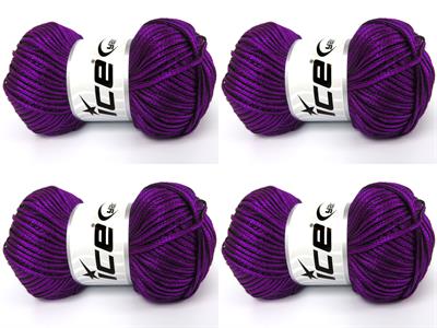 4x100gr. STARRY NIGHT Akrilik Mor Yazlık İplikler, Tığ İşi, Zincir, Akrilik