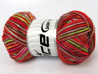 4x100gr. STARRY NIGHT Akrilik Yeşil, Pembe, Kırmızı, Altın, Somon Yazlık İplikler, Tığ İşi, Zincir, Akrilik