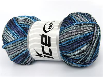 4x100gr. STARRY NIGHT Akrilik Mavi Tonları Yazlık İplikler, Tığ İşi, Zincir, Akrilik