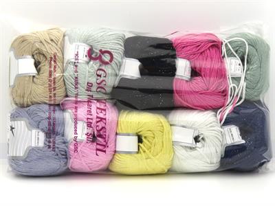 960 gr ICE YARNS Viscose Glitz Yarns MIXED LOT (95% Viscose) Yarn Multicolor