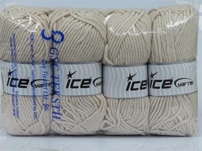 4x100gr. ABANA Akrilik Bej Kışlık, Bebe, Düz iplikler, Worsted, 100% Akrilik