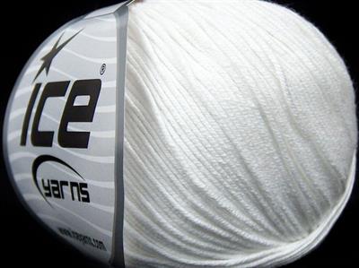 Lot of 8 Skeins Ice Yarns ADEL (50% Cotton) Hand Knitting Yarn White