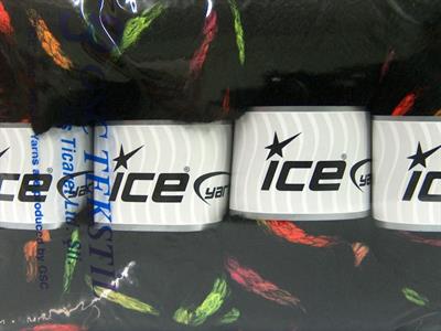 4x100gr. TUBEWOOL BULKY SPOTS Yün, Akrilik Siyah, Neon Renkler Kışlık, Yün, Kalın