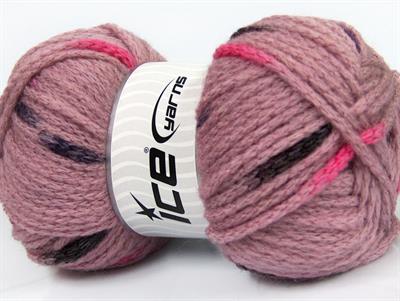 4x100gr. TUBEWOOL BULKY SPOTS Yün, Akrilik Kahverengi, Siyah, Gül pembe Kışlık, Yün, Kalın