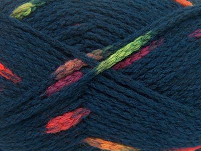 4x100gr. TUBEWOOL BULKY SPOTS Yün, Akrilik lacivert, Neon Renkler Kışlık, Yün, Kalın