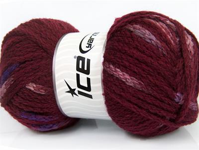 4x100gr. TUBEWOOL BULKY SPOTS Yün, Akrilik Pembe, Mor, Bordo Kışlık, Yün, Kalın